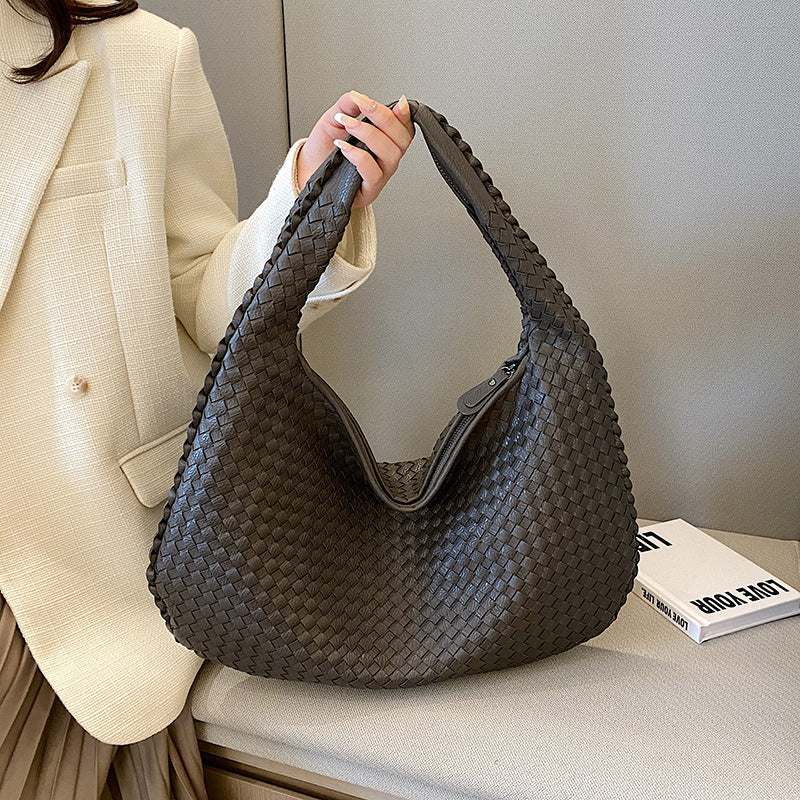 Woven Shoulder Bag | Durable & Spacious | Multiple Interior Pockets