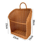 Woven Storage Basket | Natural Wicker & Sturdy Handles | 25 x 20 x 30 cm