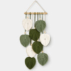 Woven Wall Tapestry | Handwoven Cotton & Cascading Leaf | 9.8 x 21.6 in