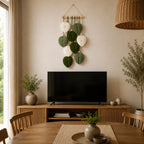 Woven Wall Tapestry | Handwoven Cotton & Cascading Leaf | 9.8 x 21.6 in
