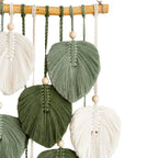 Woven Wall Tapestry | Handwoven Cotton & Cascading Leaf | 9.8 x 21.6 in
