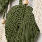 Woven Wall Tapestry | Handwoven Cotton & Cascading Leaf | 9.8 x 21.6 in