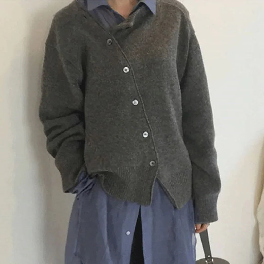 Wrap Cardigan | Cashmere & Asymmetrical Button